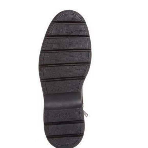 BOSS Mens Brown Heel Pull-Tab Debossed Up Jacob Toe Platform Combat Boots 45 - Picture 2 of 4